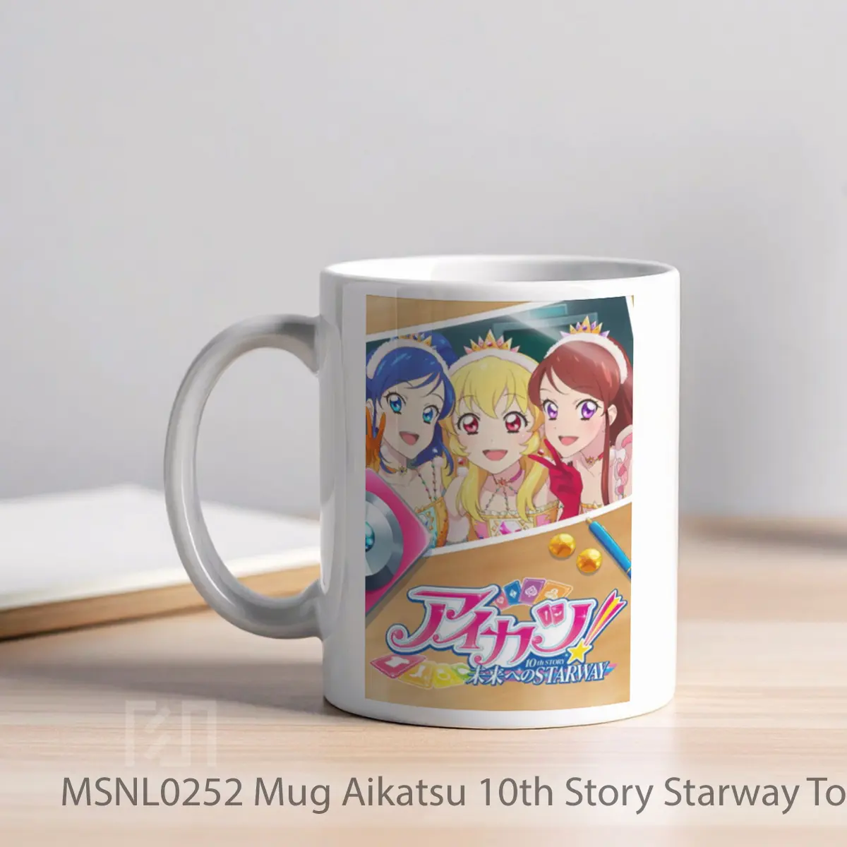 Mug Aikatsu 10th Story Starway To The Future Gelas Keramik Tema Film MSNL0252 - Tampak Kiri