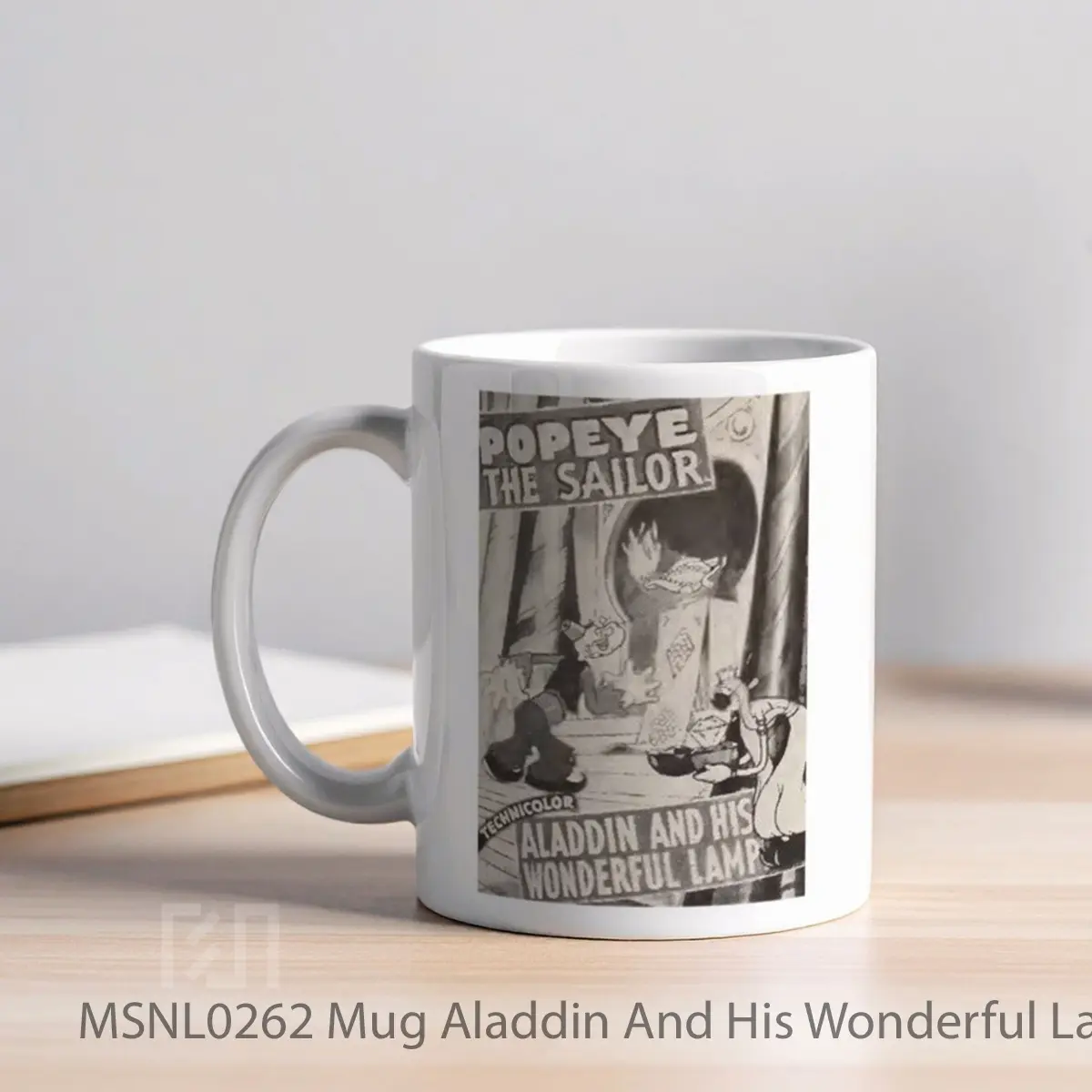 Mug Aladdin And His Wonderful Lamp Gelas Keramik Tema Film MSNL0262 - Tampak Kiri