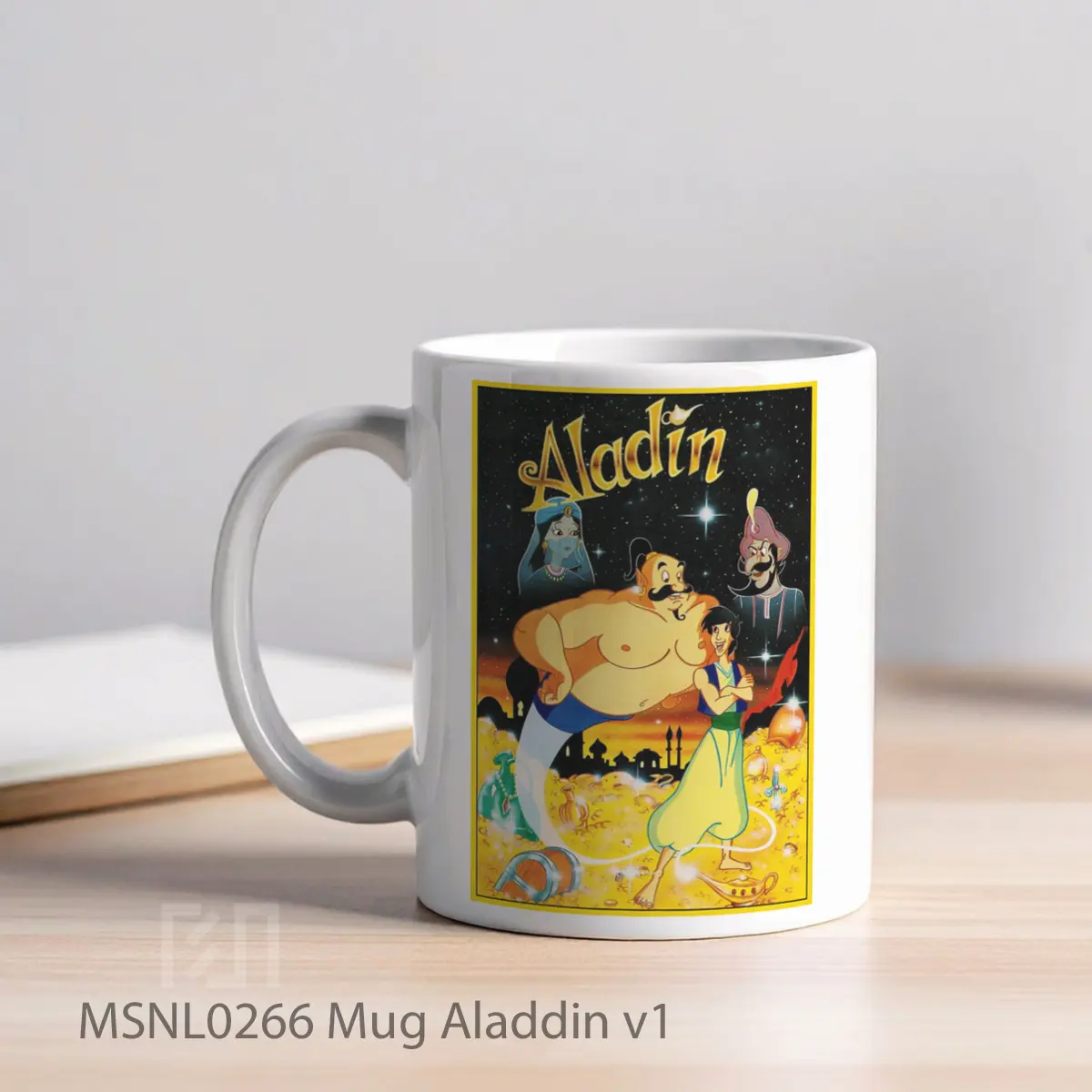 Mug Aladdin V1 Gelas Keramik Tema Film MSNL0266 - Tampak Kiri
