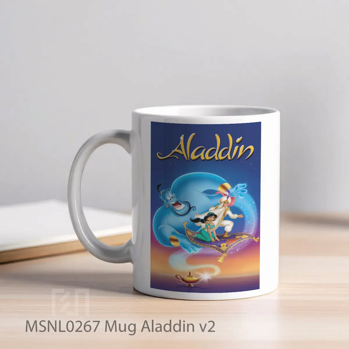 Mug Aladdin V2 Gelas Keramik Tema Film MSNL0267 - Tampak Kiri