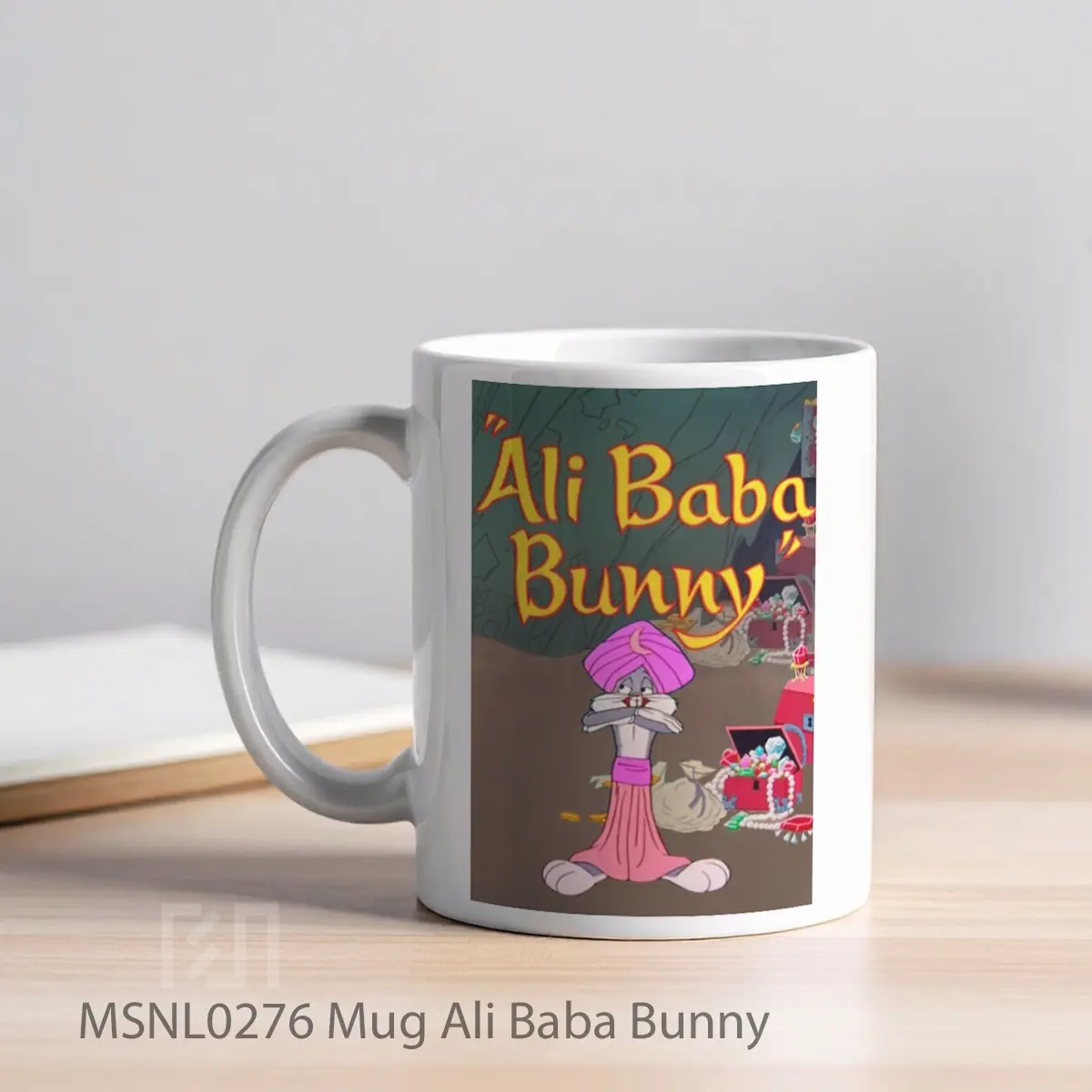 Mug Ali Baba Bunny Gelas Keramik Tema Film MSNL0276 - Tampak Kiri