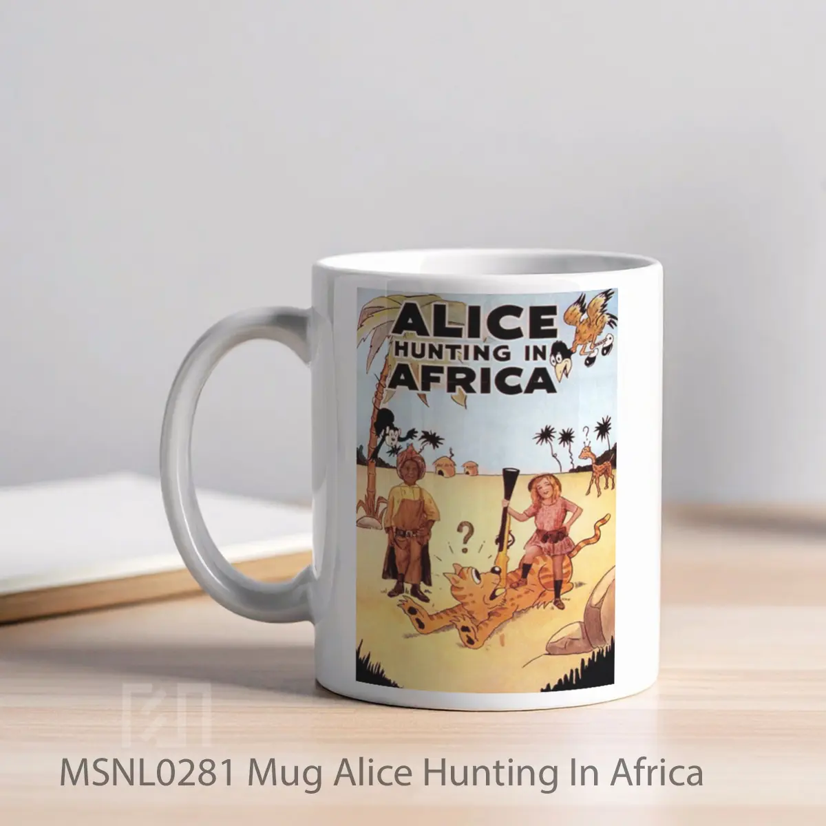 Mug Alice Hunting In Africa Gelas Keramik Tema Film MSNL0281 - Tampak Kiri