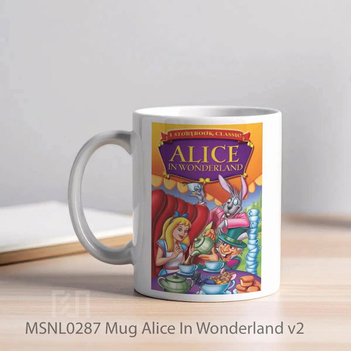 Mug Alice In Wonderland V2 Gelas Keramik Tema Film MSNL0287 - Tampak Kiri