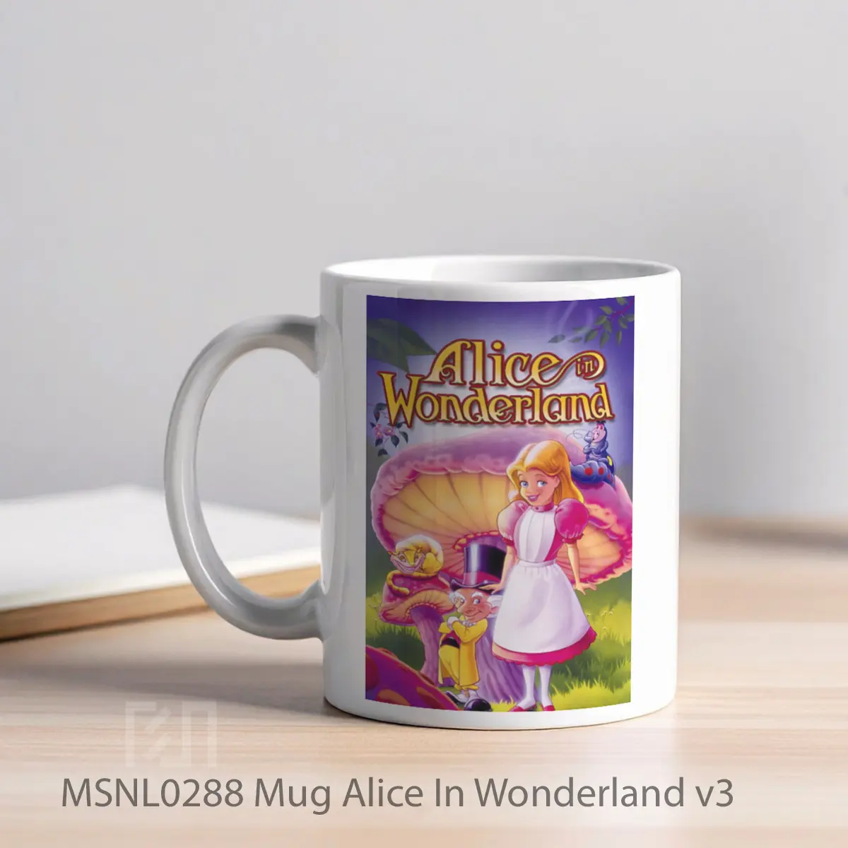 Mug Alice In Wonderland V3 Gelas Keramik Tema Film MSNL0288 - Tampak Kiri