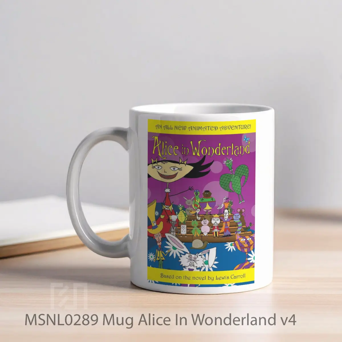 Mug Alice In Wonderland V4 Gelas Keramik Tema Film MSNL0289 - Tampak Kiri