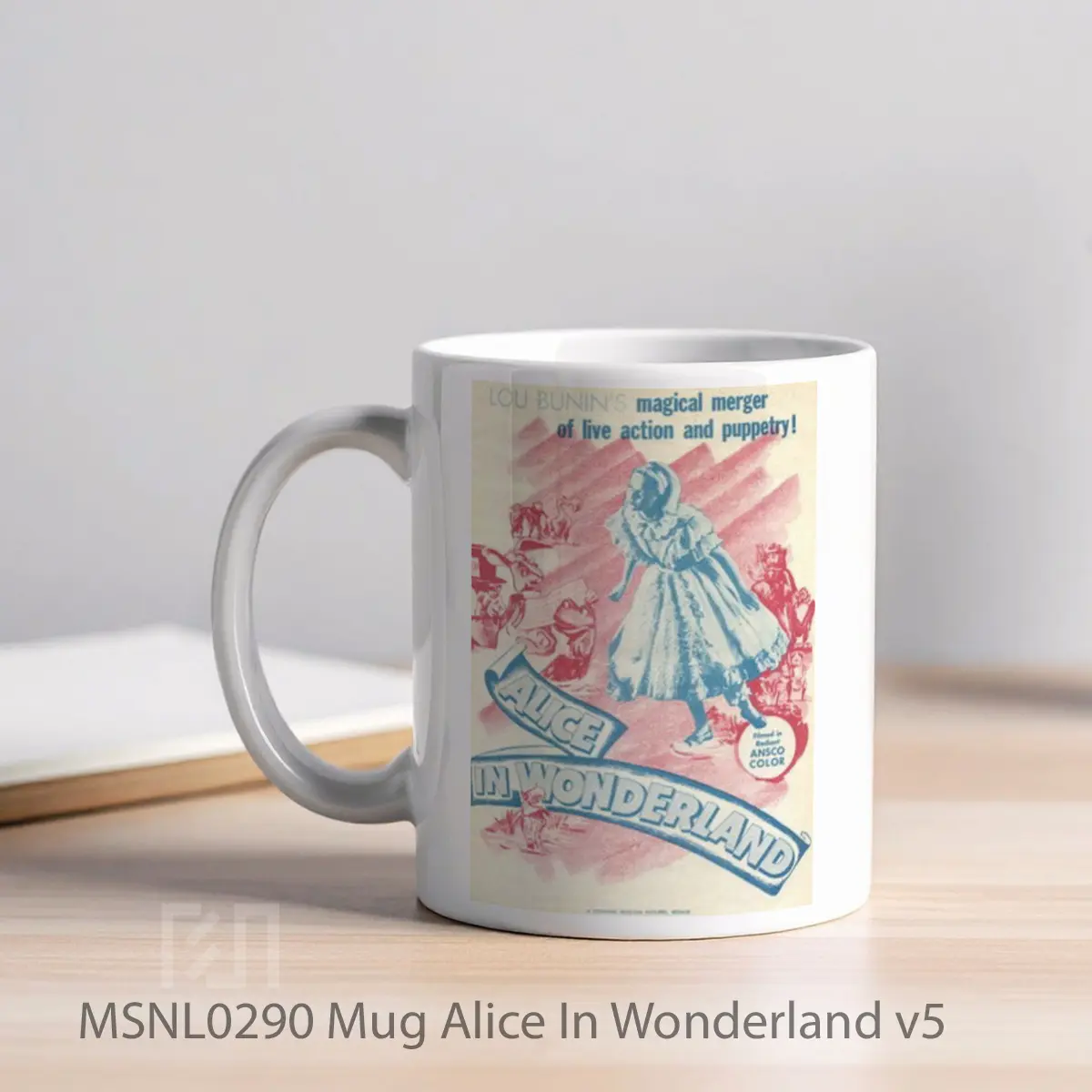 Mug Alice In Wonderland V5 Gelas Keramik Tema Film MSNL0290 - Tampak Kiri