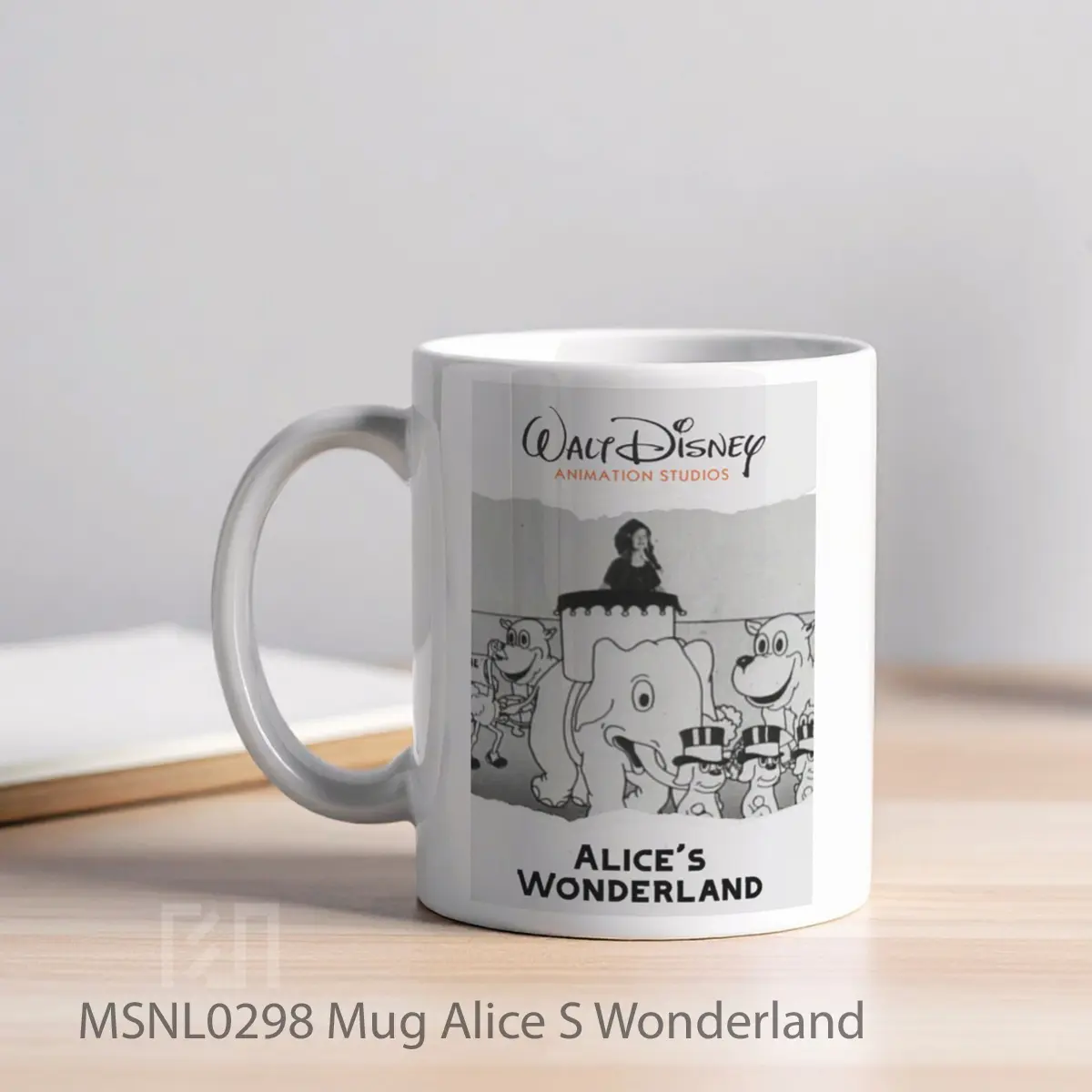 Mug Alice S Wonderland Gelas Keramik Tema Film MSNL0298 - Tampak Kiri