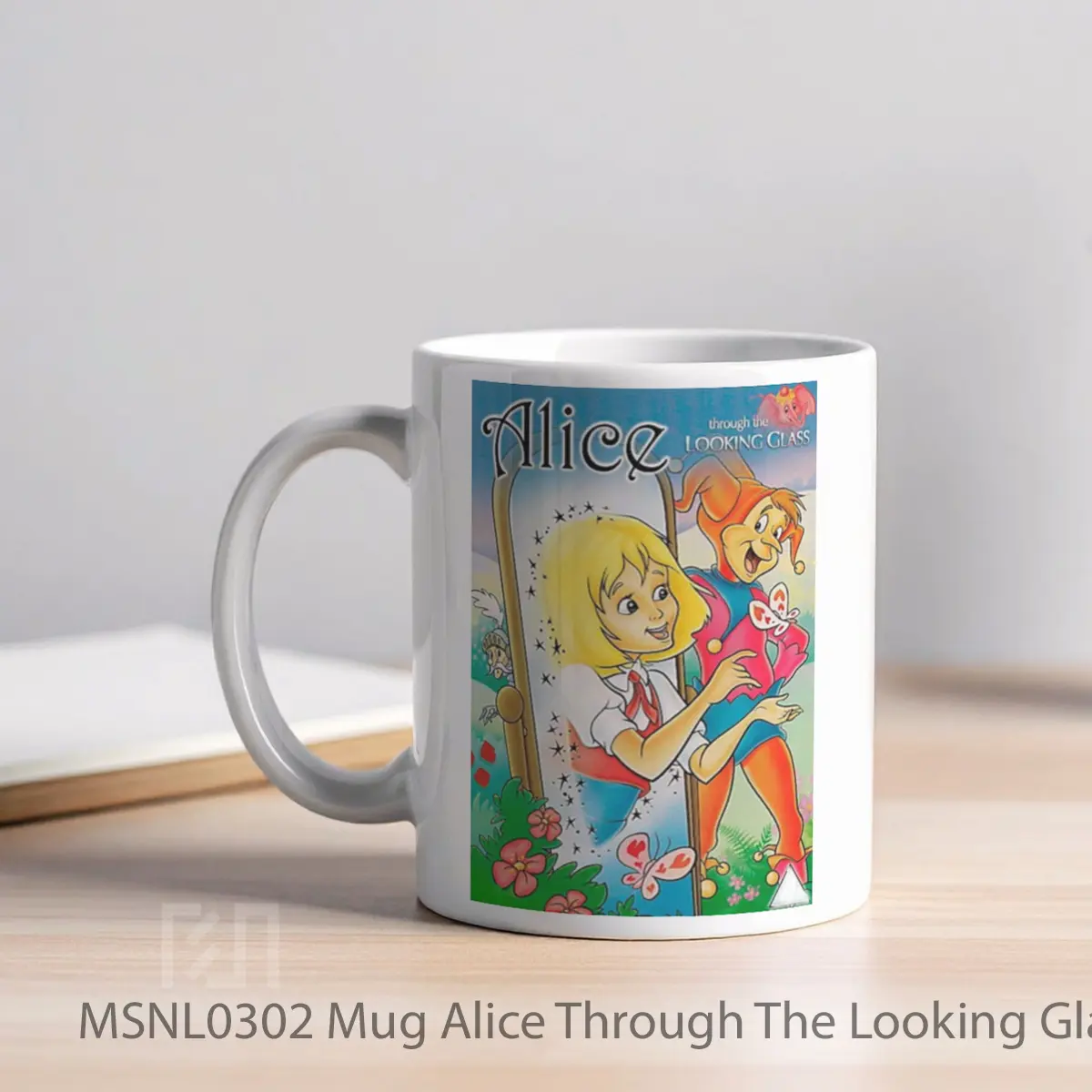 Mug Alice Through The Looking Glass Gelas Keramik Tema Film MSNL0302 - Tampak Kiri