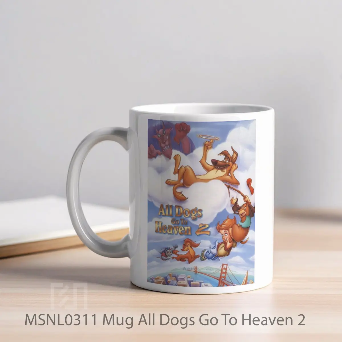 Mug All Dogs Go To Heaven 2 Gelas Keramik Tema Film MSNL0311 - Tampak Kiri