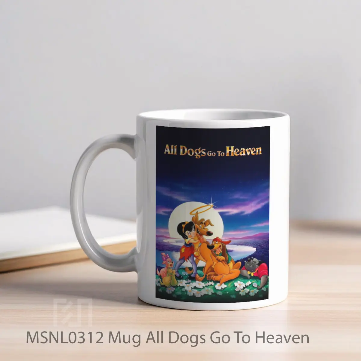 Mug All Dogs Go To Heaven Gelas Keramik Tema Film MSNL0312 - Tampak Kiri