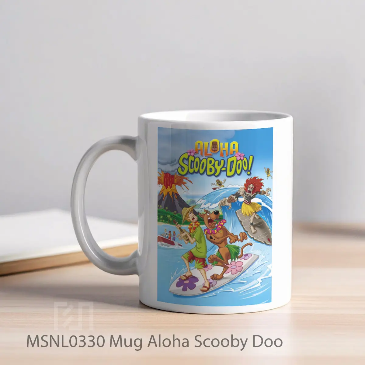 Mug Aloha Scooby Doo Gelas Keramik Tema Film MSNL0330 - Tampak Kiri