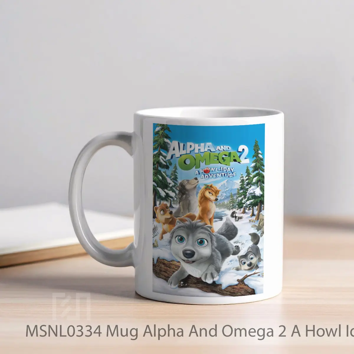 Mug Alpha And Omega 2 A Howl Iday Adventure Gelas Keramik Tema Film MSNL0334 - Tampak Kiri