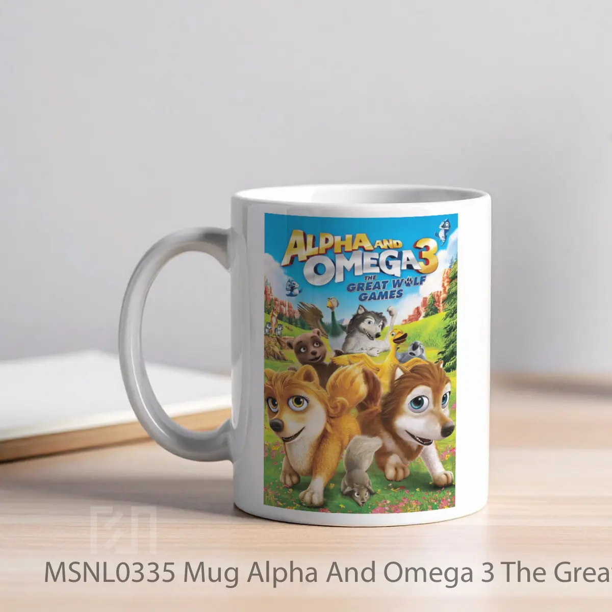 Mug Alpha And Omega 3 The Great Wolf Games Gelas Keramik Tema Film MSNL0335 - Tampak Kiri