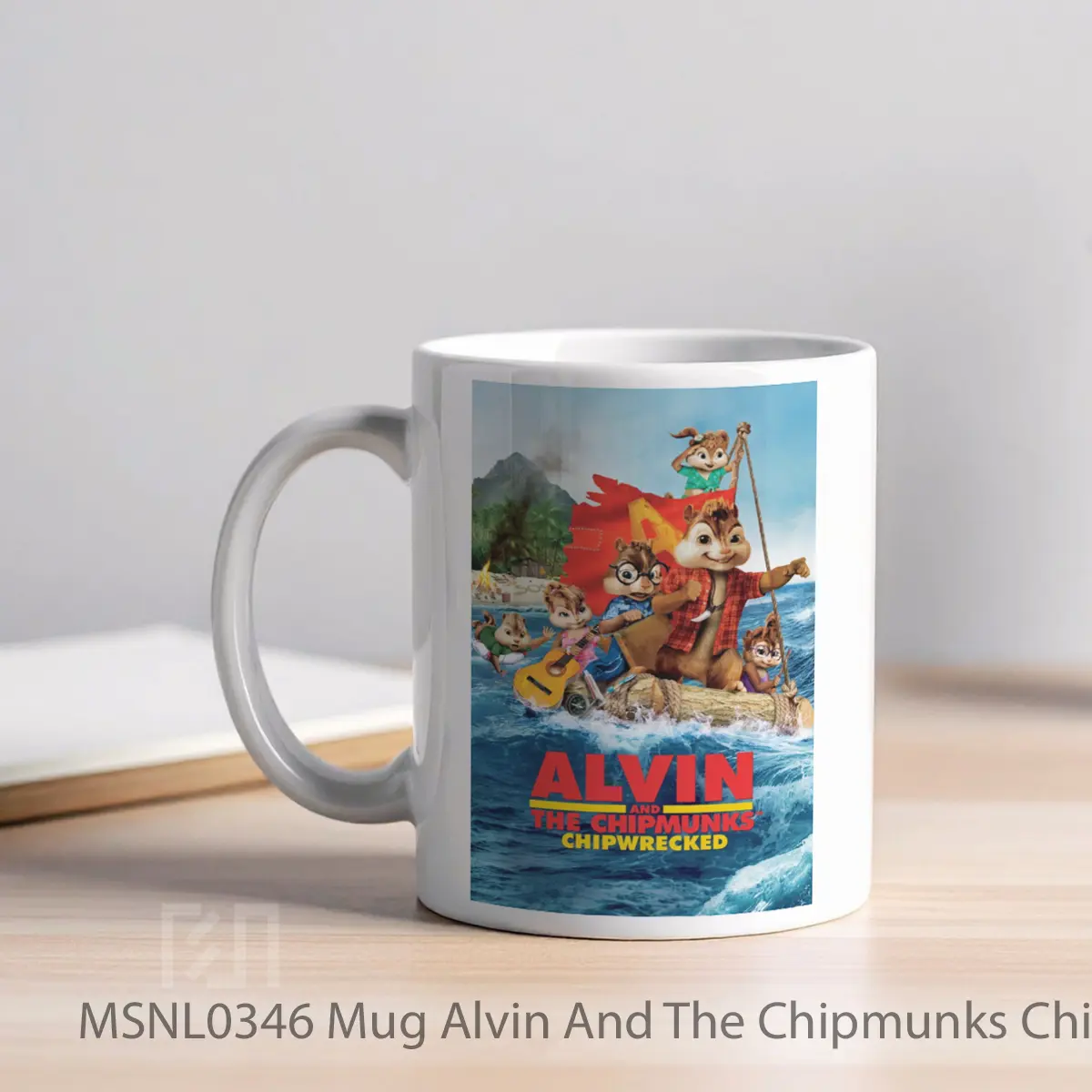 Mug Alvin And The Chipmunks Chipwrecked Gelas Keramik Tema Film MSNL0346 - Tampak Kiri
