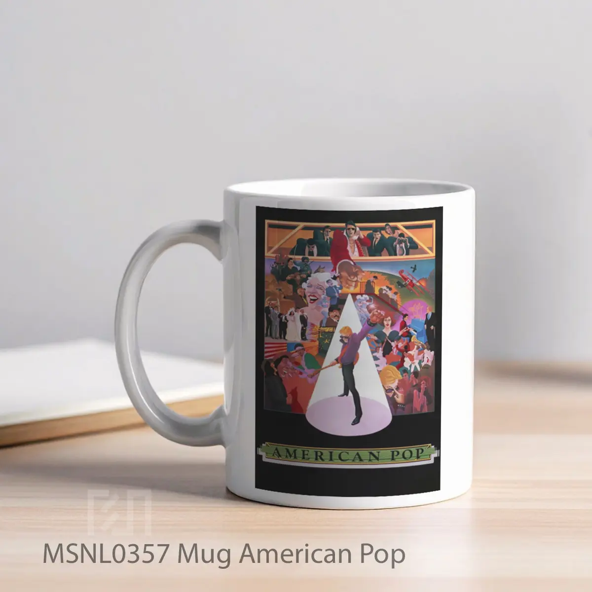 Mug American Pop Gelas Keramik Tema Film MSNL0357 - Tampak Kiri