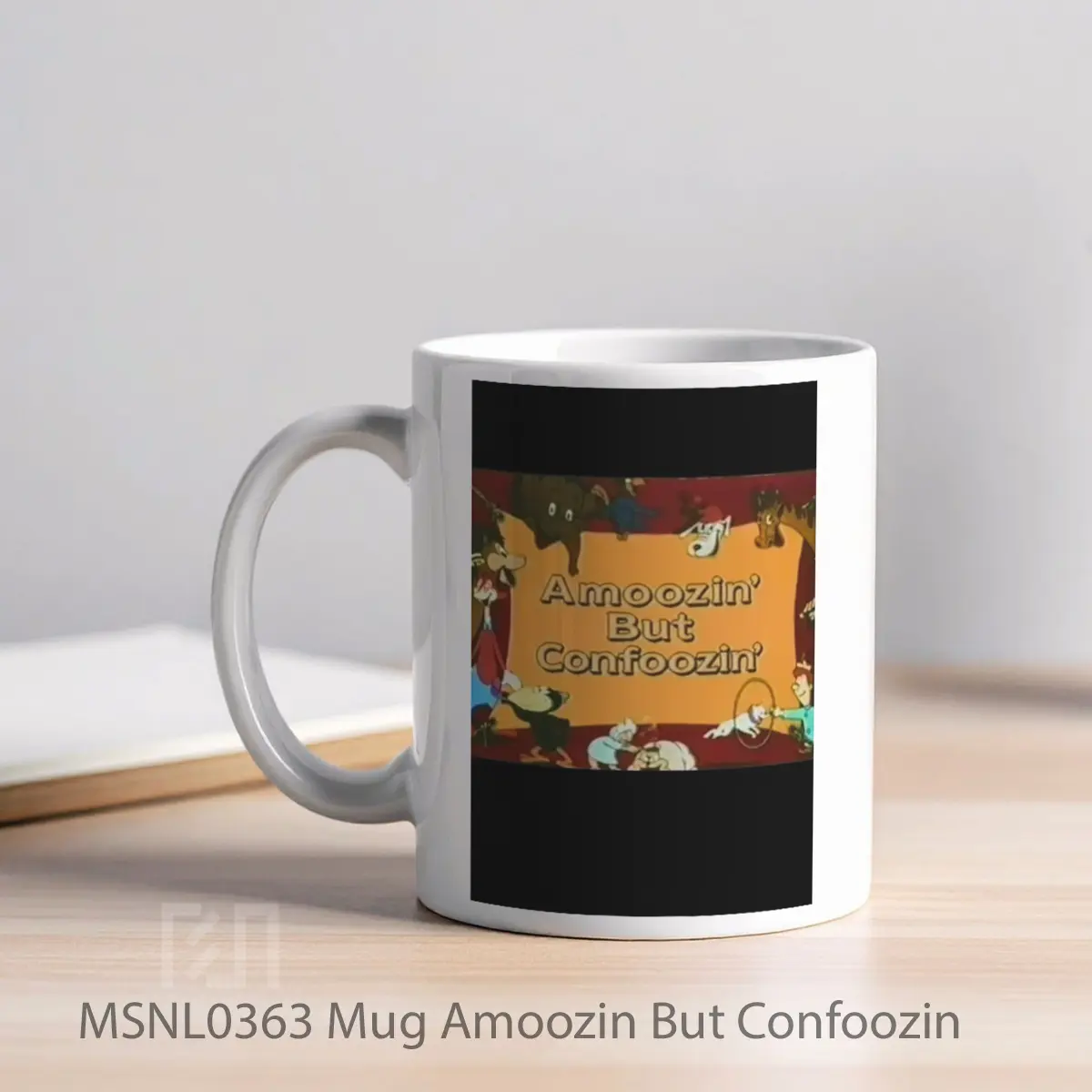 Mug Amoozin But Confoozin Gelas Keramik Tema Film MSNL0363 - Tampak Kiri