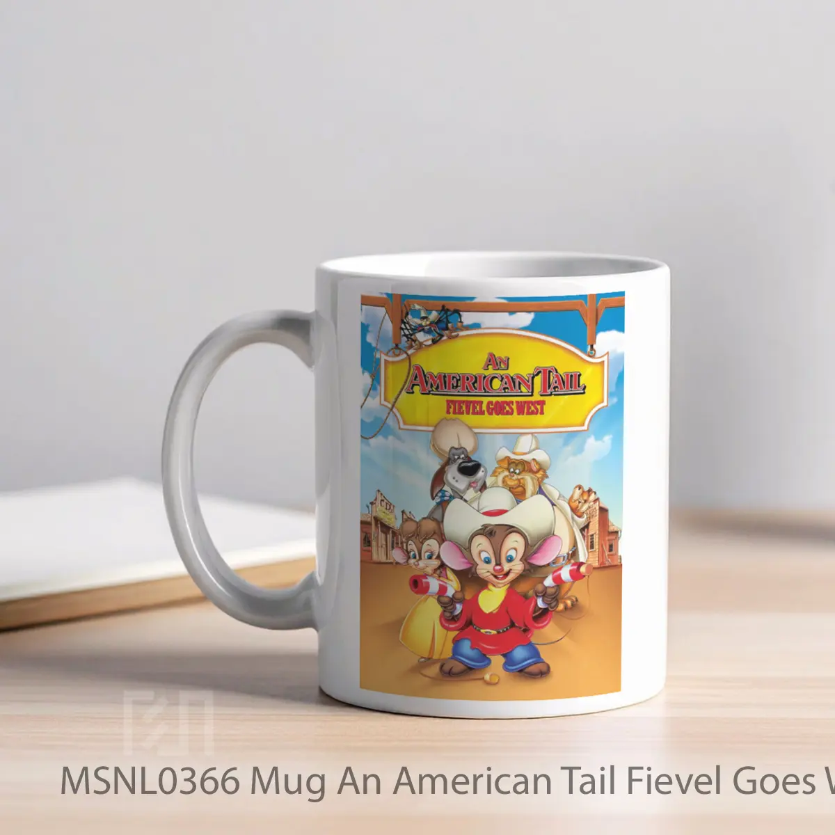 Mug An American Tail Fievel Goes West Gelas Keramik Tema Film MSNL0366 - Tampak Kiri