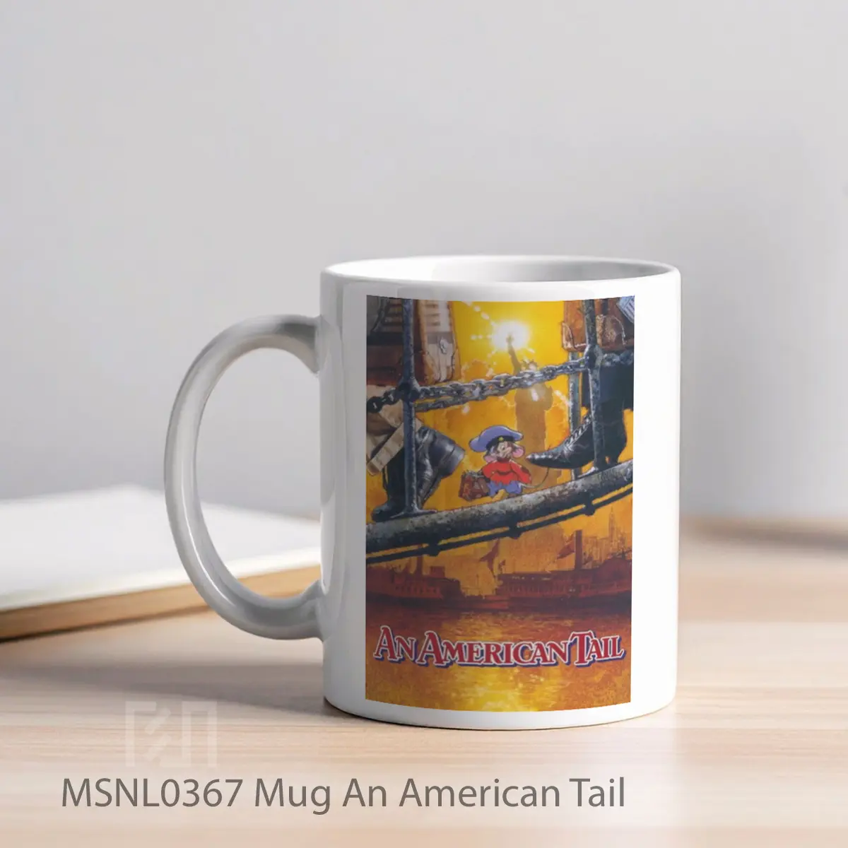 Mug An American Tail Gelas Keramik Tema Film MSNL0367 - Tampak Kiri