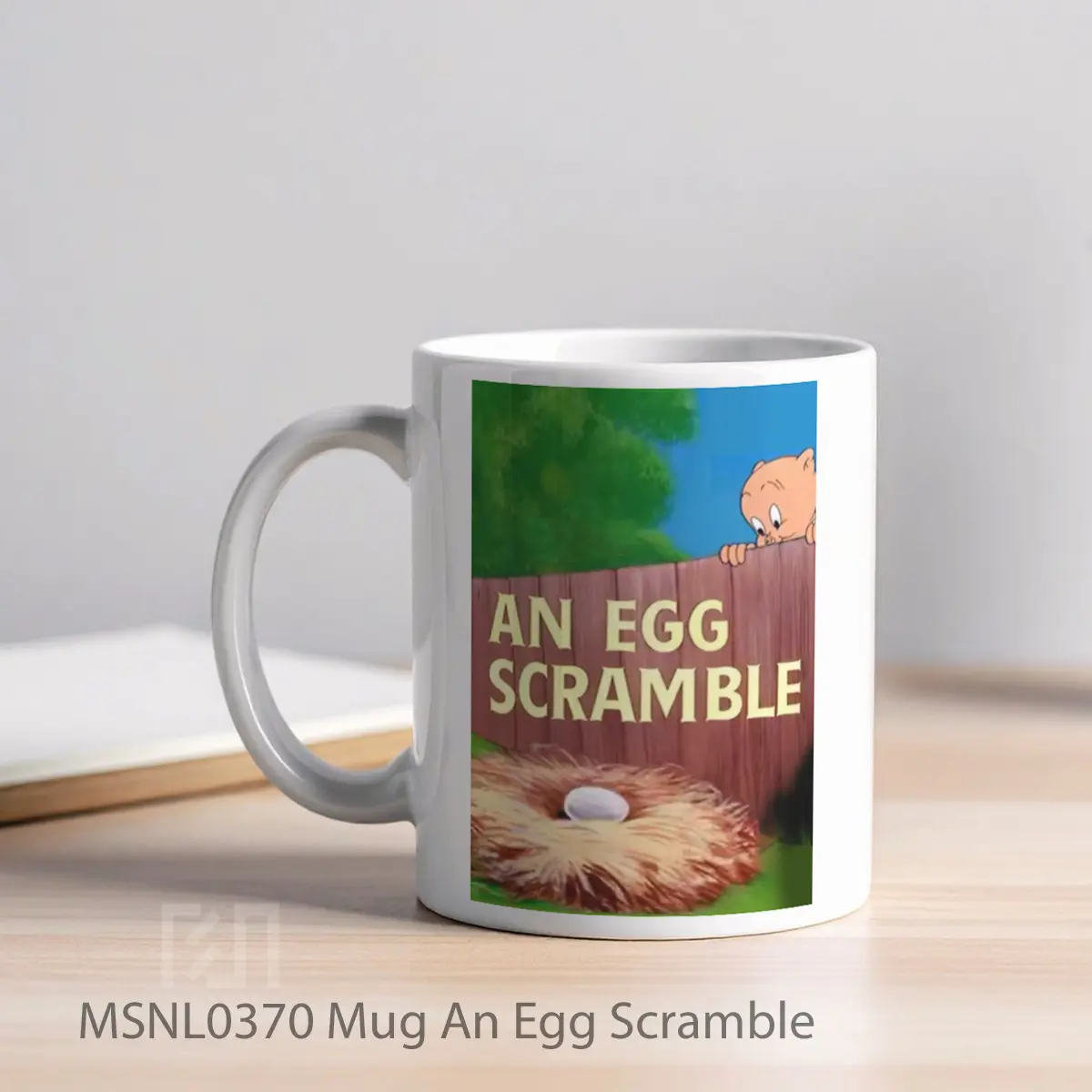 Mug An Egg Scramble Gelas Keramik Tema Film MSNL0370 - Tampak Kiri