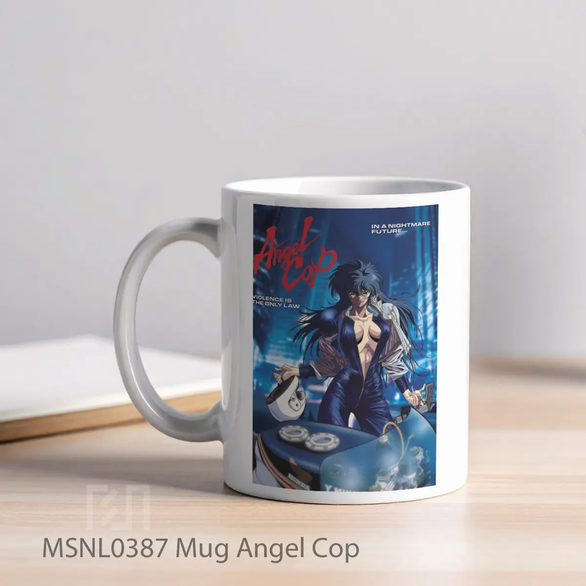 Mug Angel Cop Gelas Keramik Tema Film MSNL0387 - Tampak Kiri