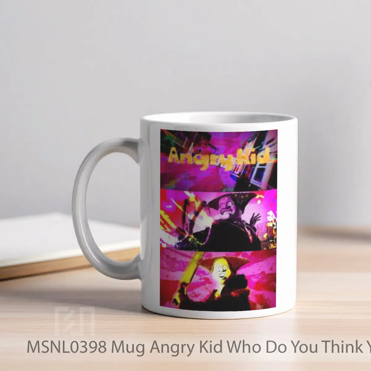 Mug Angry Kid Who Do You Think You Are Gelas Keramik Tema Film MSNL0398 - Tampak Kiri