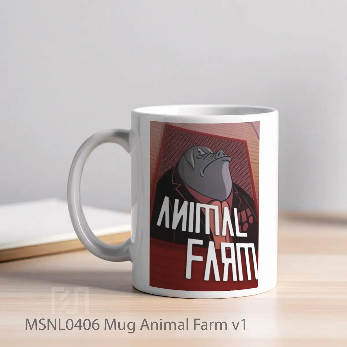 Mug Animal Farm V1 Gelas Keramik Tema Film MSNL0406 - Tampak Kiri