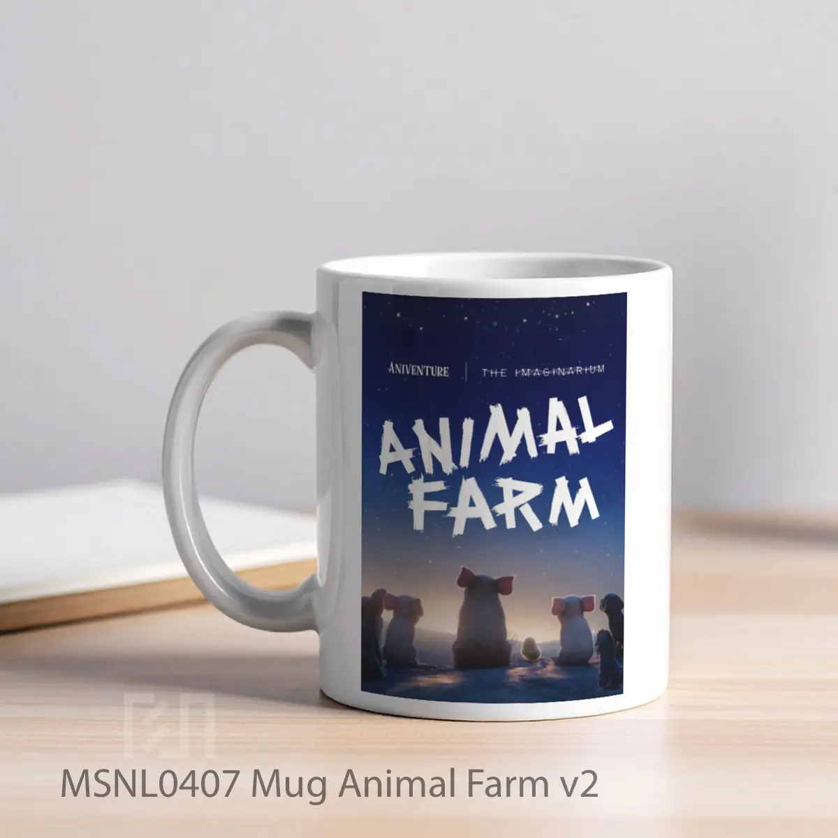 Mug Animal Farm V2 Gelas Keramik Tema Film MSNL0407 - Tampak Kiri