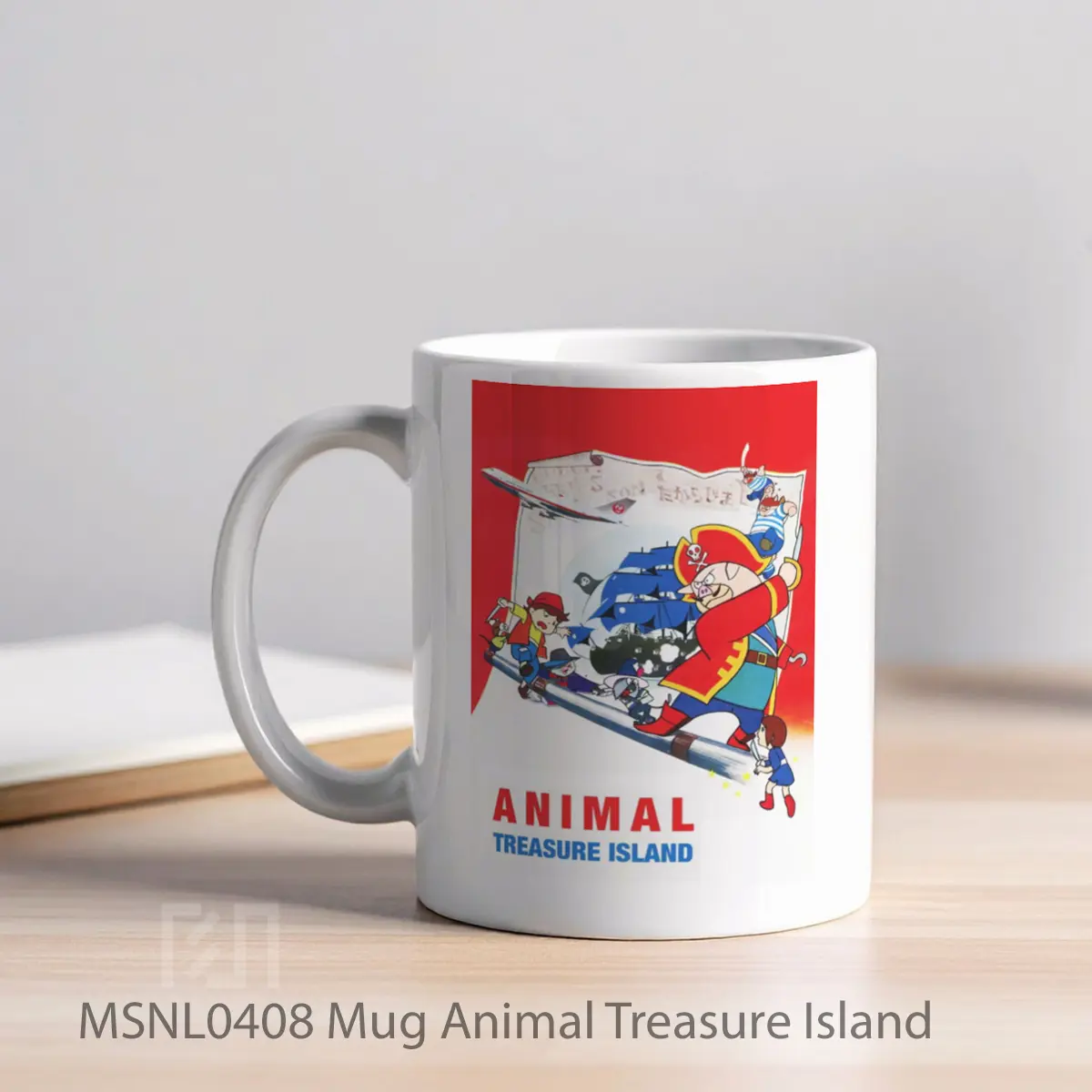 Mug Animal Treasure Island Gelas Keramik Tema Film MSNL0408 - Tampak Kiri