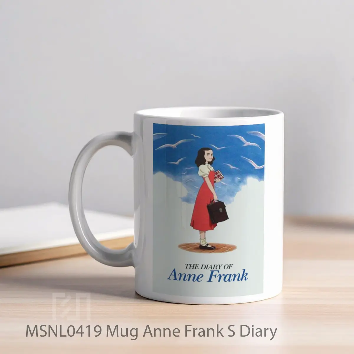 Mug Anne Frank S Diary Gelas Keramik Tema Film MSNL0419 - Tampak Kiri