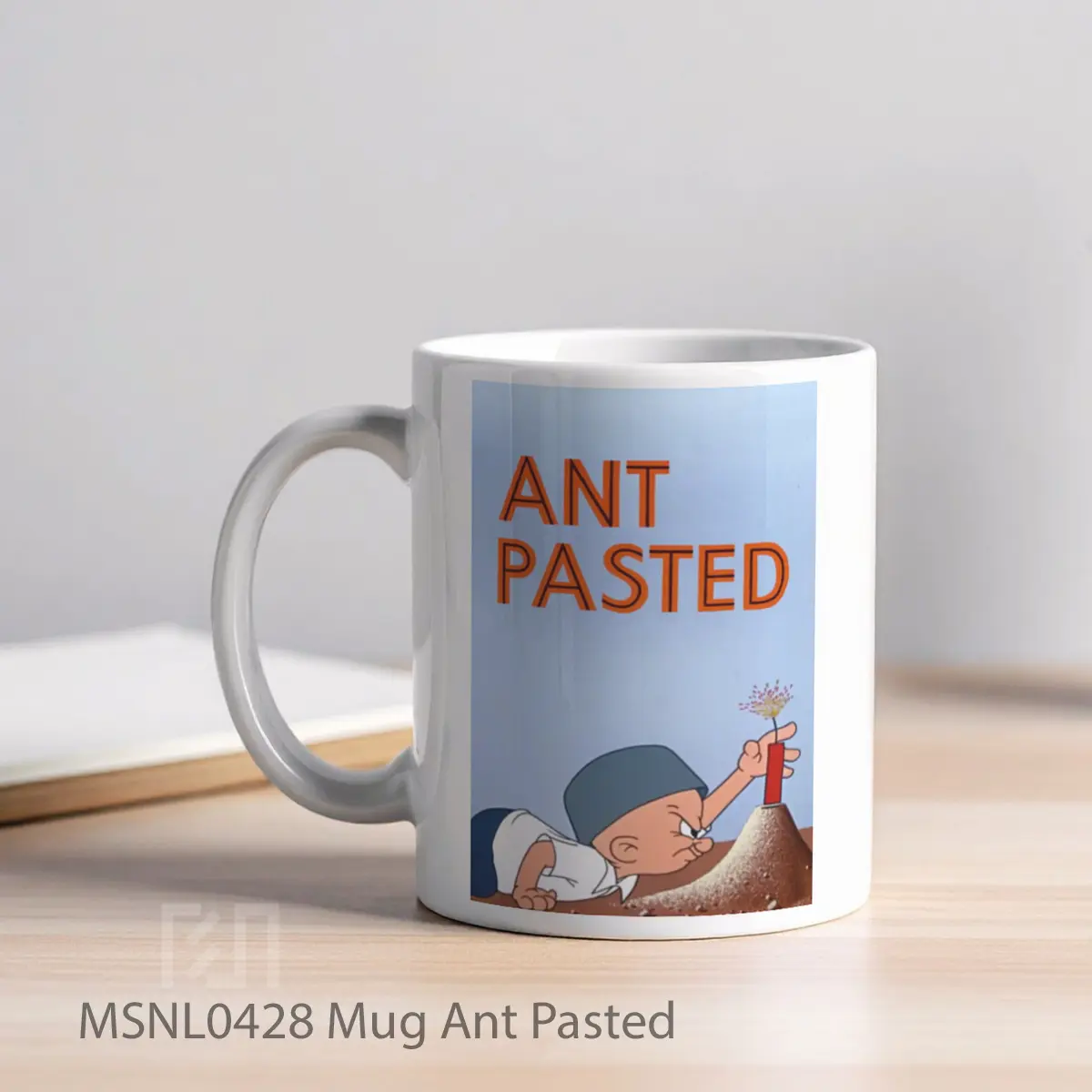 Mug Ant Pasted Gelas Keramik Tema Film MSNL0428 - Tampak Kiri