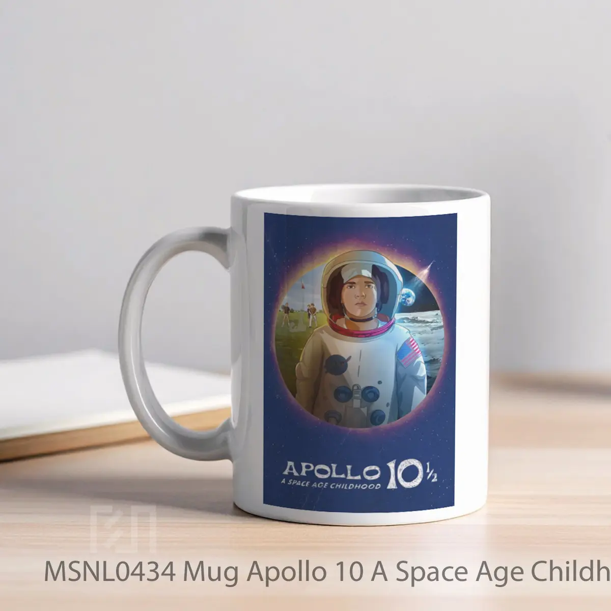 Mug Apollo 10 A Space Age Childhood Gelas Keramik Tema Film MSNL0434 - Tampak Kiri