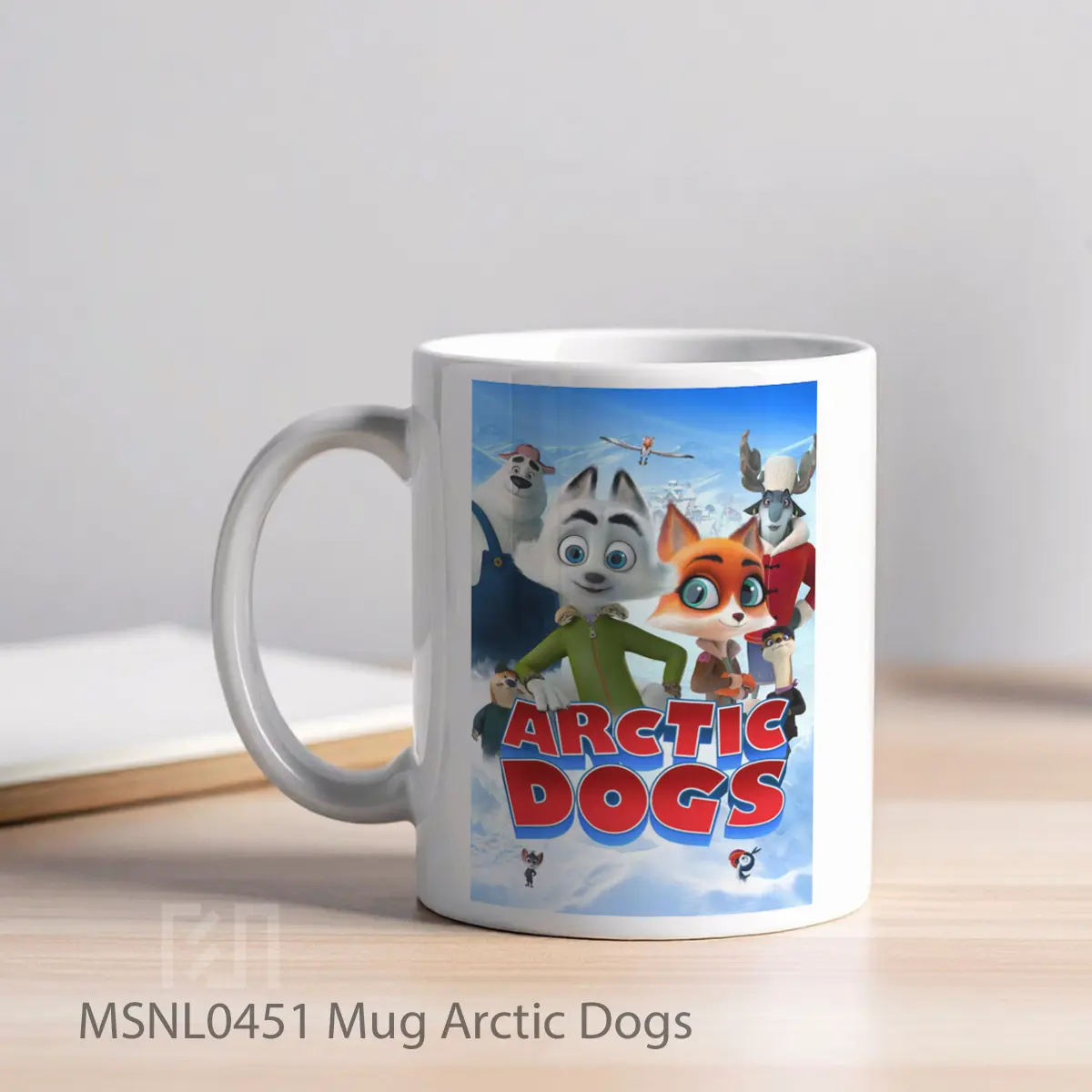Mug Arctic Dogs Gelas Keramik Tema Film MSNL0451 - Tampak Kiri