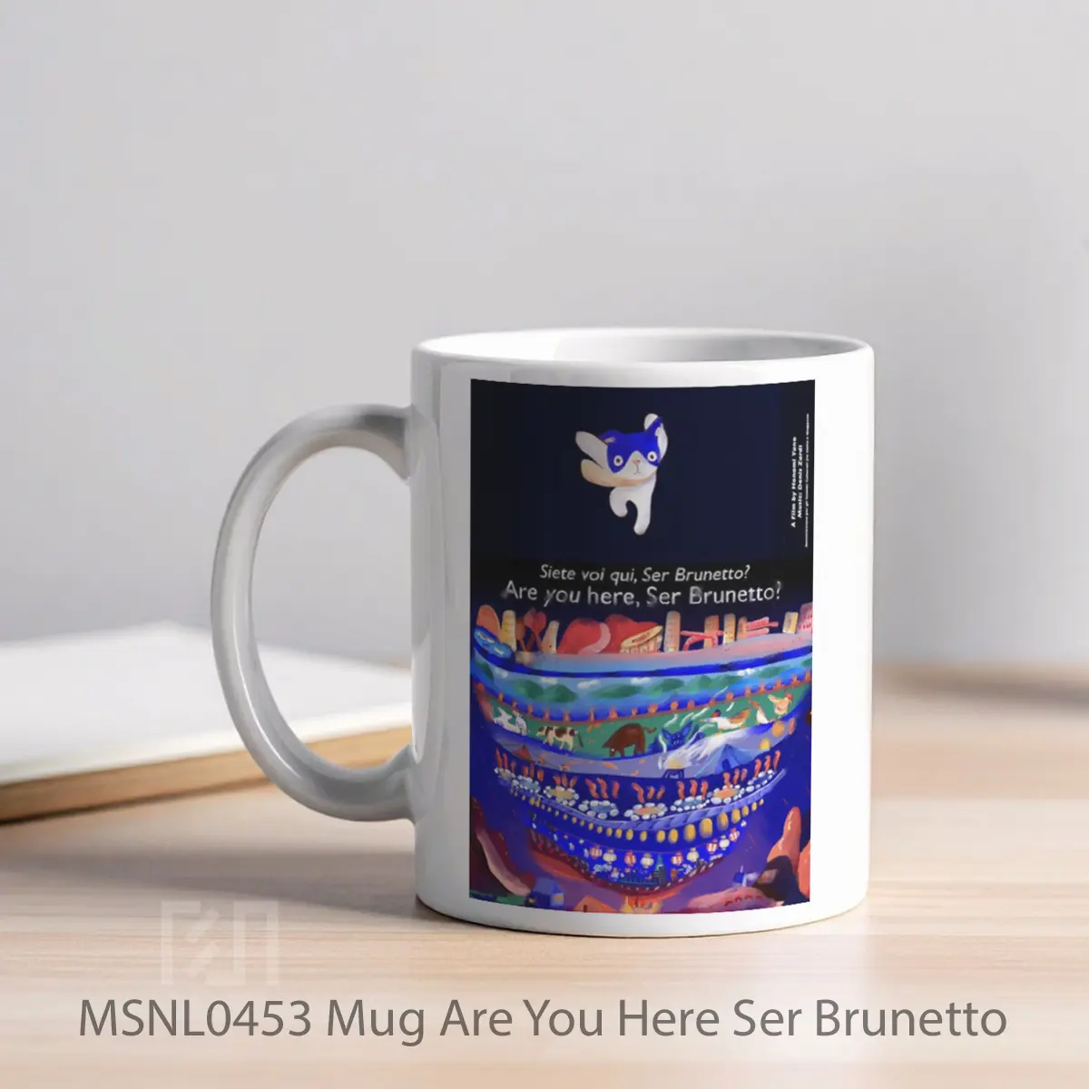 Mug Are You Here Ser Brunetto Gelas Keramik Tema Film MSNL0453 - Tampak Kiri
