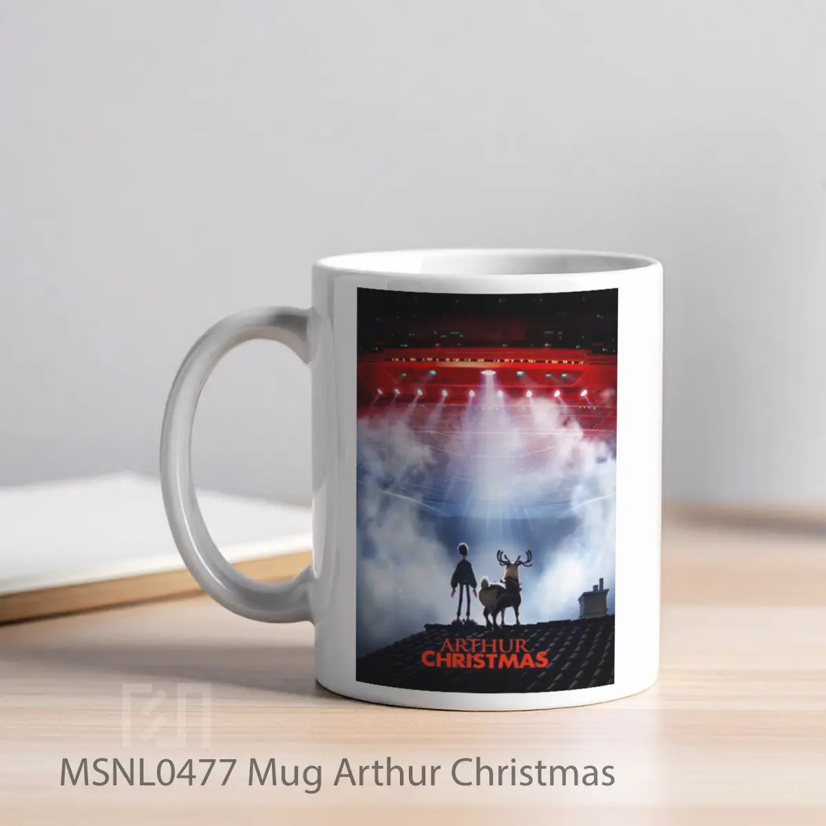 Mug Arthur Christmas Gelas Keramik Tema Film MSNL0477 - Tampak Kiri