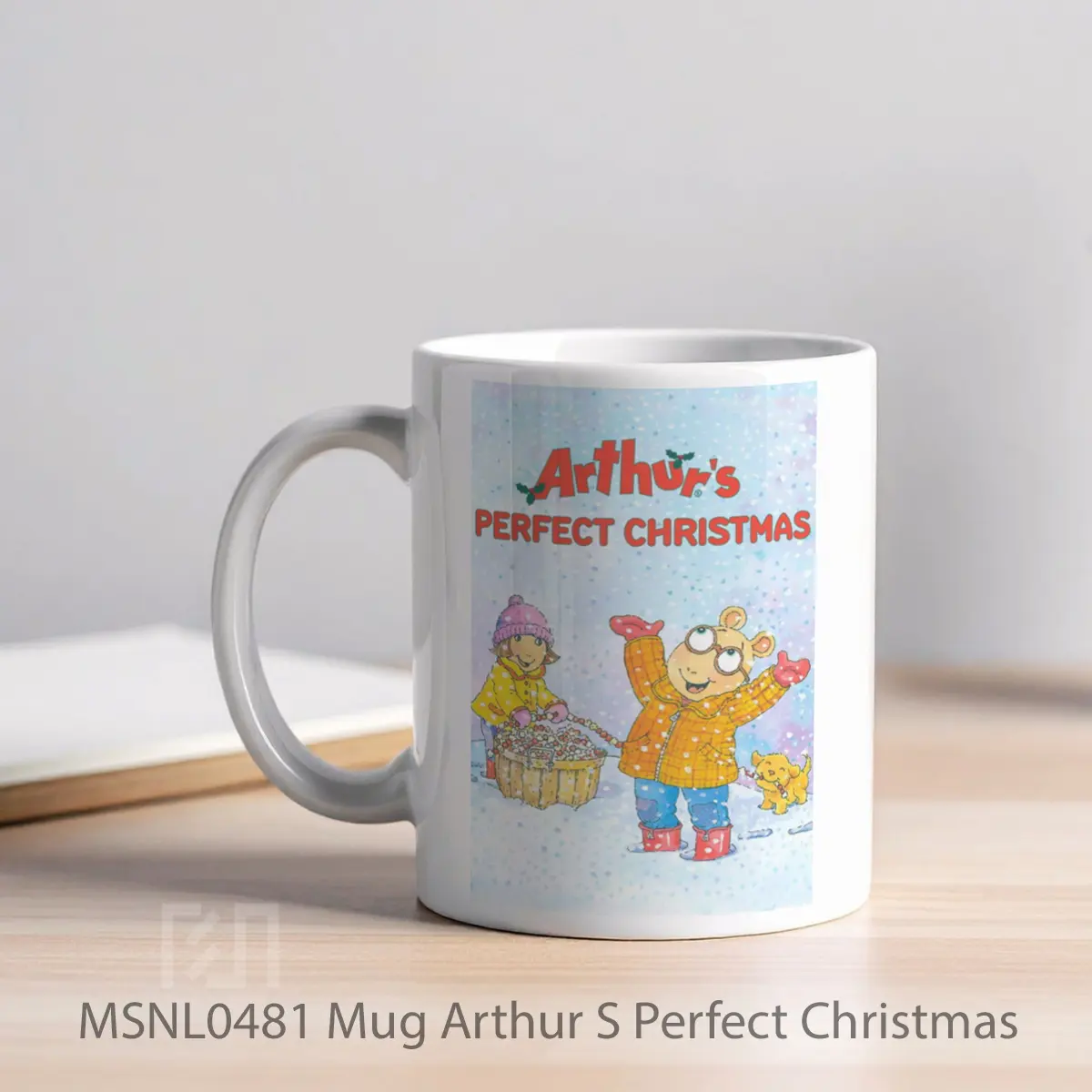 Mug Arthur S Perfect Christmas Gelas Keramik Tema Film MSNL0481 - Tampak Kiri