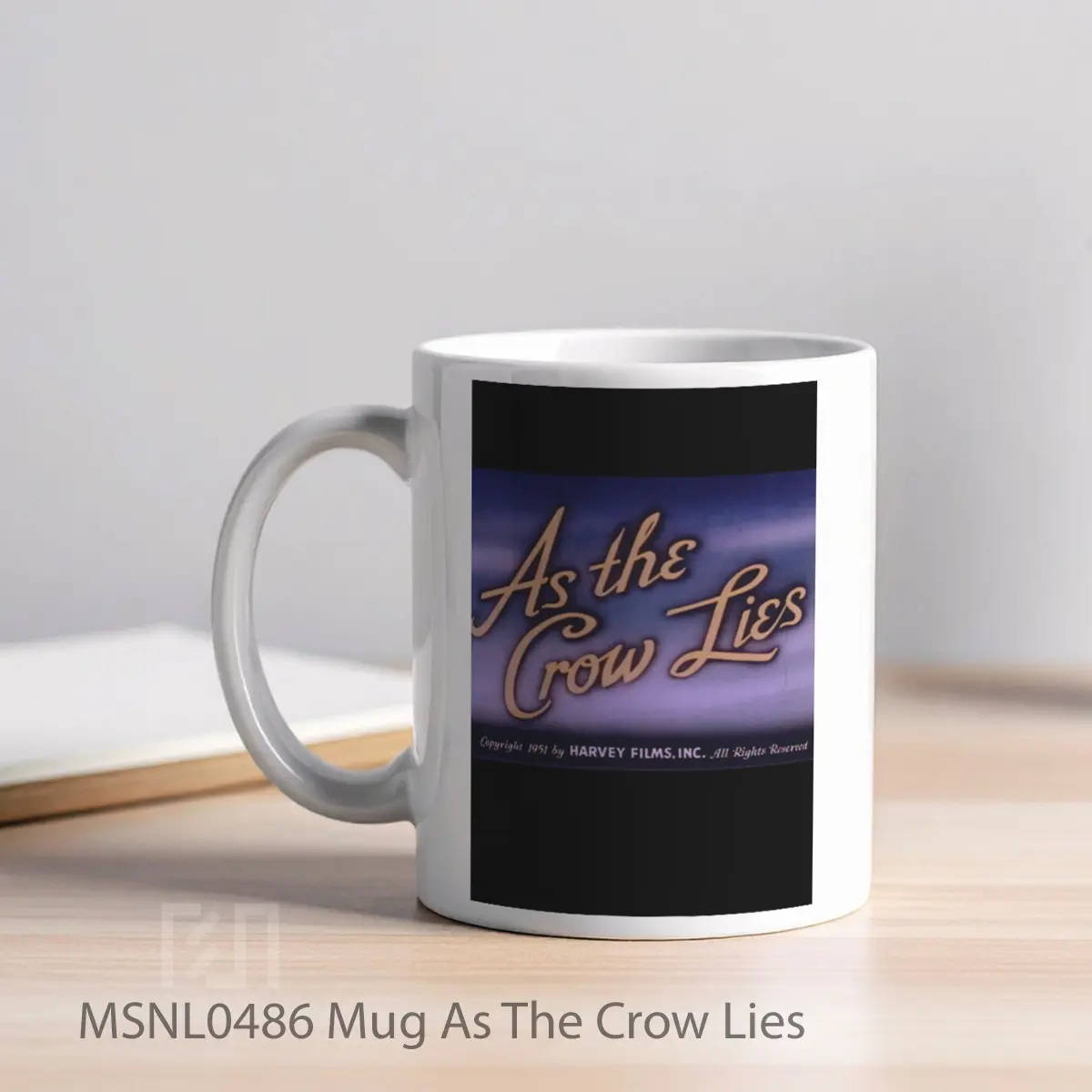 Mug As The Crow Lies Gelas Keramik Tema Film MSNL0486 - Tampak Kiri