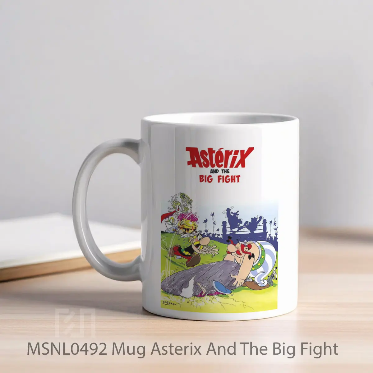 Mug Asterix And The Big Fight Gelas Keramik Tema Film MSNL0492 - Tampak Kiri