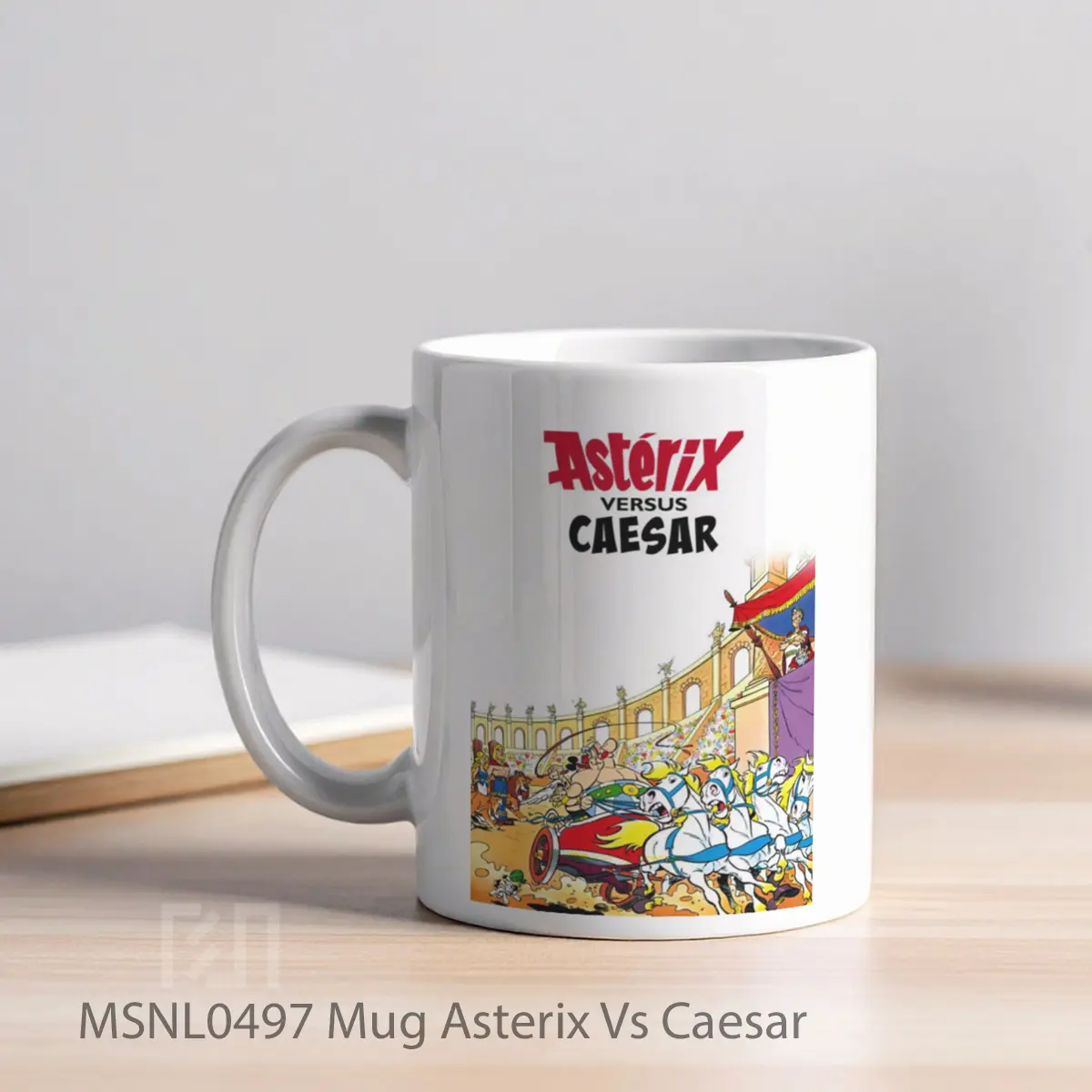 Mug Asterix Vs Caesar Gelas Keramik Tema Film MSNL0497 - Tampak Kiri