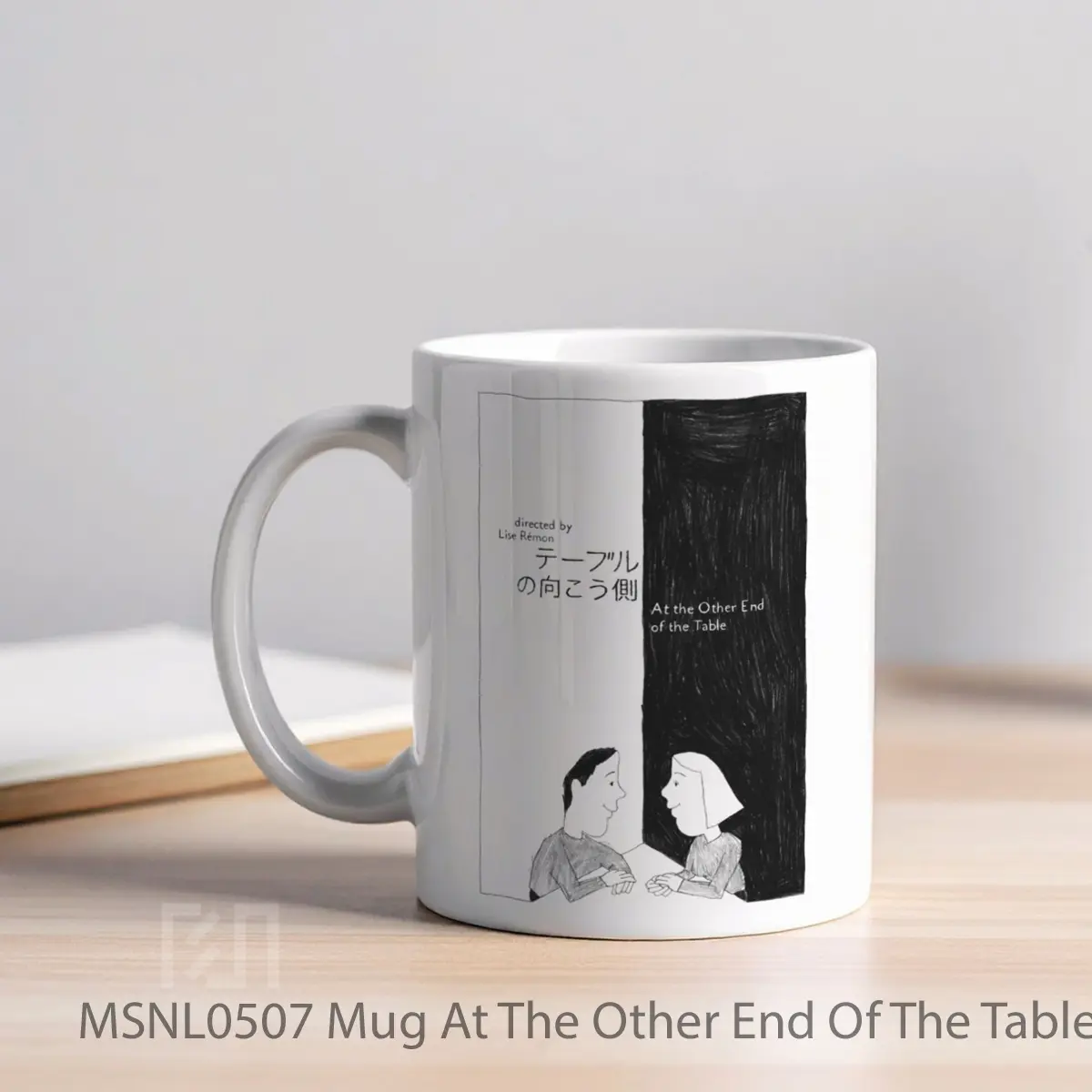 Mug At The Other End Of The Table Gelas Keramik Tema Film MSNL0507 - Tampak Kiri
