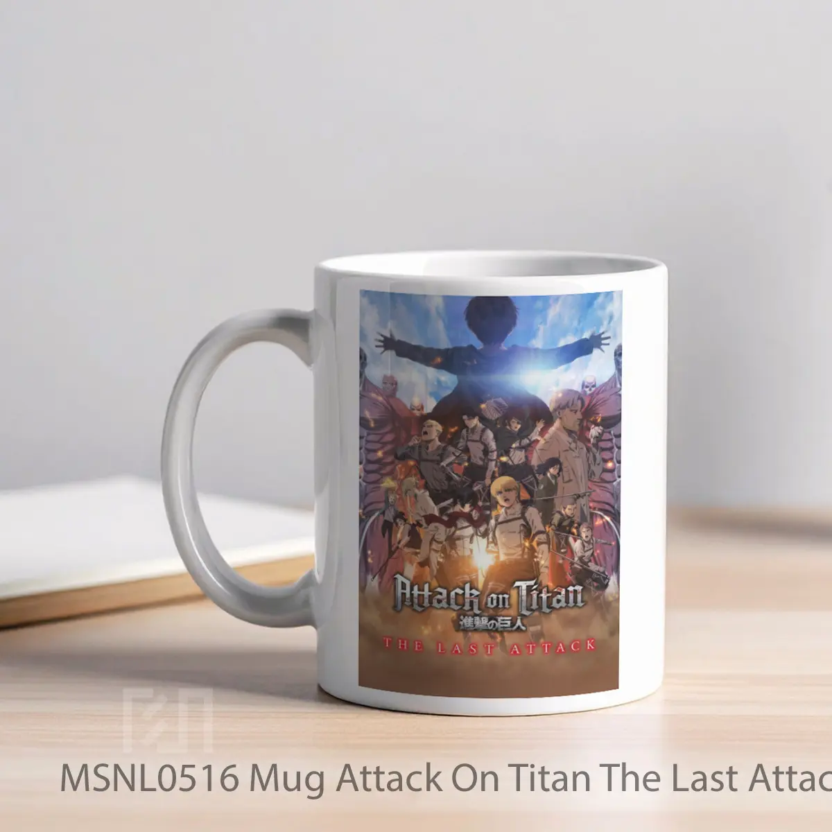 Mug Attack On Titan The Last Attack Gelas Keramik Tema Film MSNL0516 - Tampak Kiri