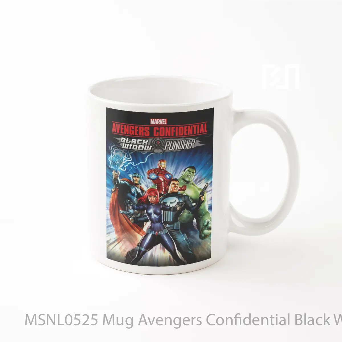 Mug Avengers Confidential Black Widow Punisher Gelas Keramik Tema Film MSNL0525