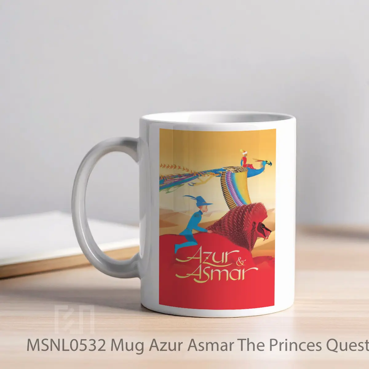 Mug Azur Asmar The Princes Quest Gelas Keramik Tema Film MSNL0532 - Tampak Kiri
