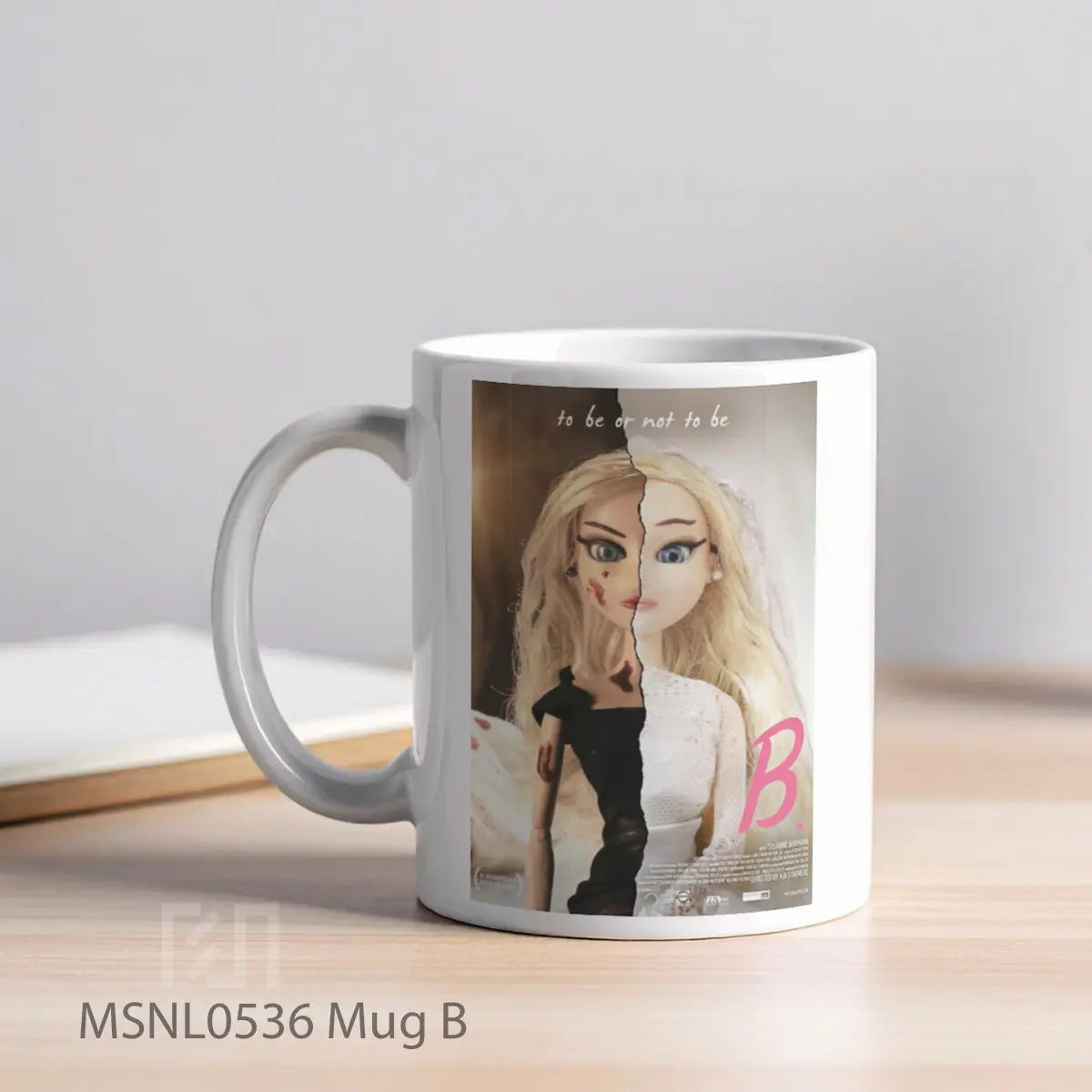 Mug B Gelas Keramik Tema Film MSNL0536 - Tampak Kiri