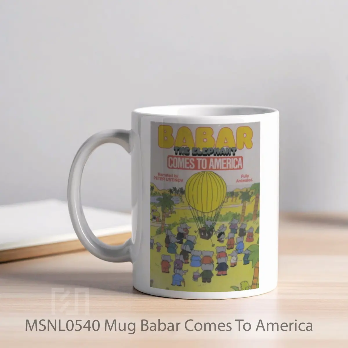 Mug Babar Comes To America Gelas Keramik Tema Film MSNL0540 - Tampak Kiri