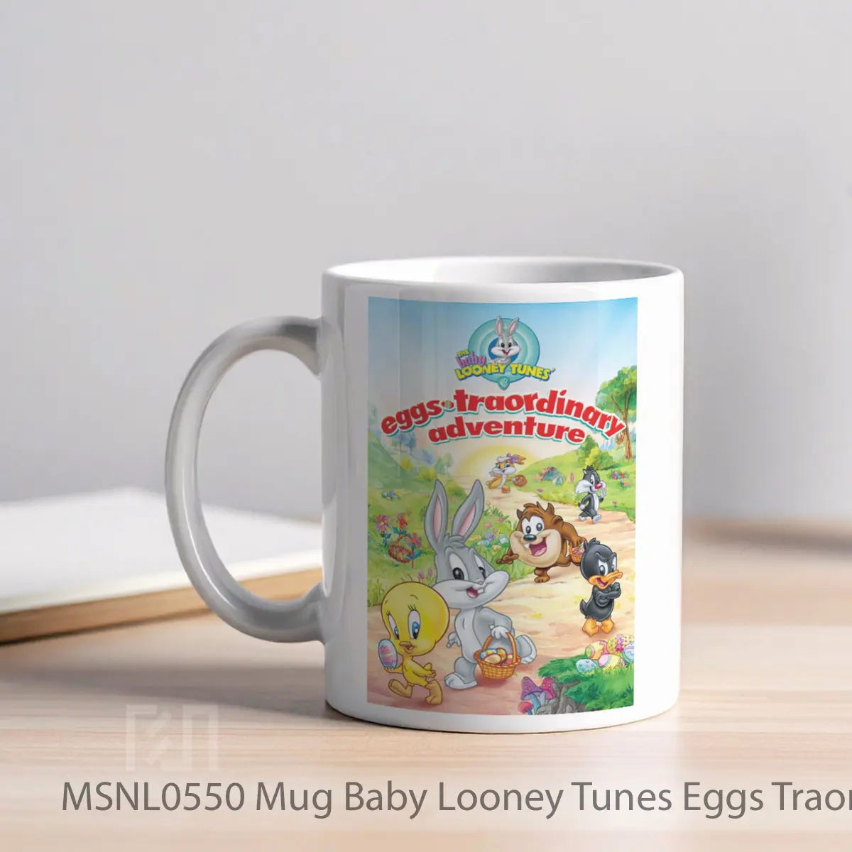 Mug Baby Looney Tunes Eggs Traordinary Adventure Gelas Keramik Tema Film MSNL0550 - Tampak Kiri