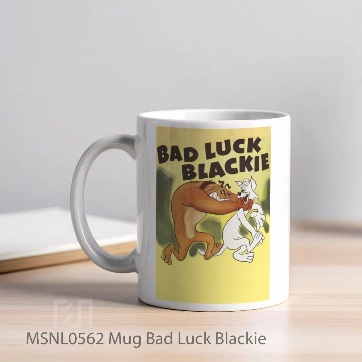 Mug Bad Luck Blackie Gelas Keramik Tema Film MSNL0562 - Tampak Kiri