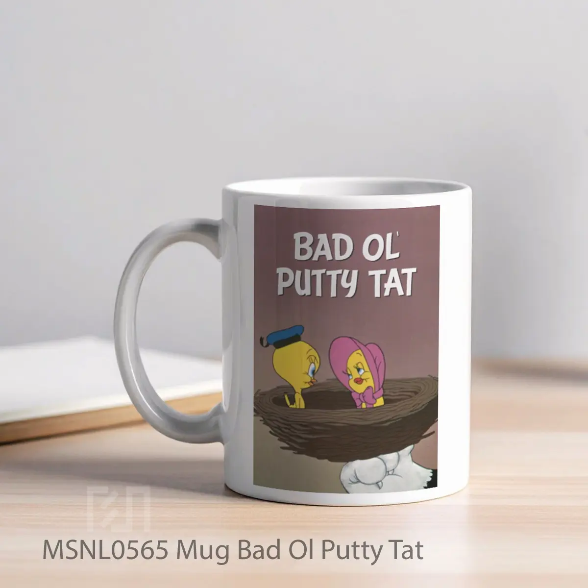 Mug Bad Ol Putty Tat Gelas Keramik Tema Film MSNL0565 - Tampak Kiri