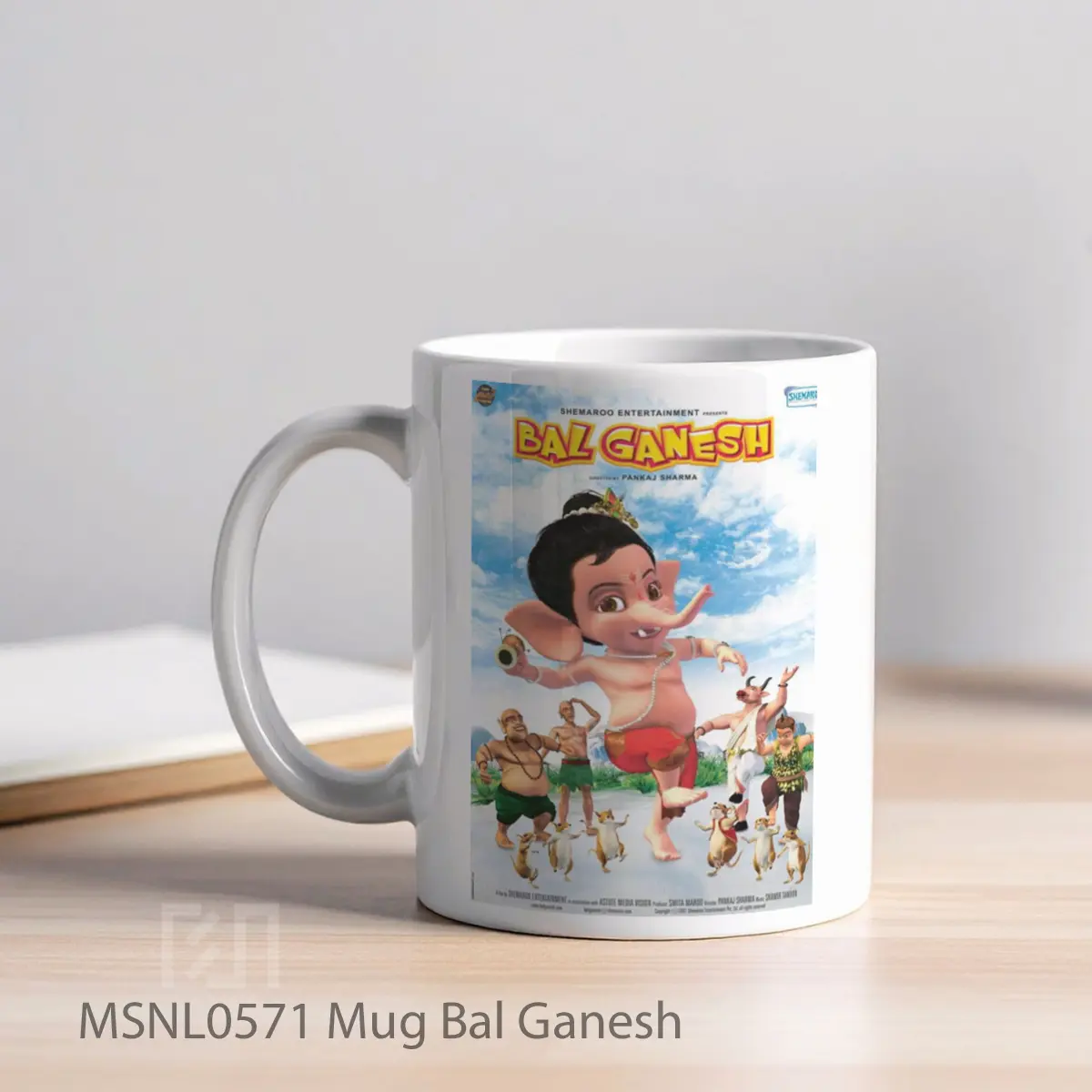 Mug Bal Ganesh Gelas Keramik Tema Film MSNL0571 - Tampak Kiri