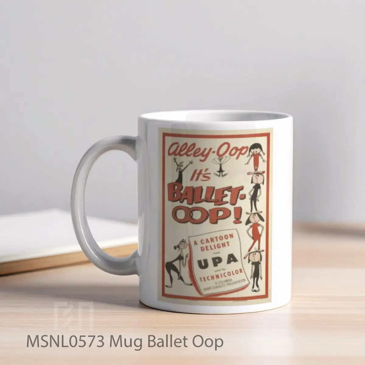 Mug Ballet Oop Gelas Keramik Tema Film MSNL0573 - Tampak Kiri