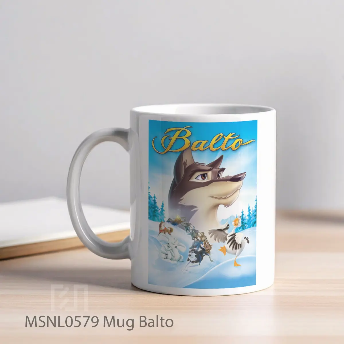 Mug Balto Gelas Keramik Tema Film MSNL0579 - Tampak Kiri
